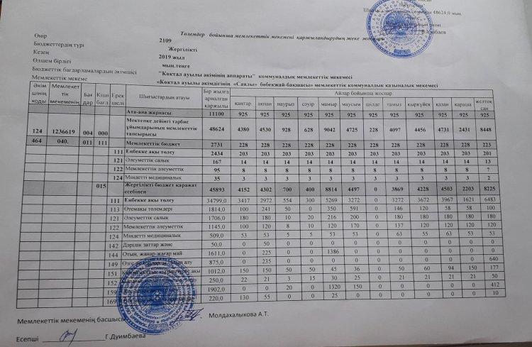 Қаржыландыру 2019 жыл